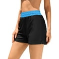 thumbnail image 1 of Alove Women's Solid Stretch Boardshorts High Elastic Waist Swim Bottoms With Hip Pocket, 1 of 6