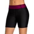 thumbnail image 1 of Alove Women's Solid Stretchy Swim Shorts With Pocket High Rise Swimsuit Trunk, 1 of 8
