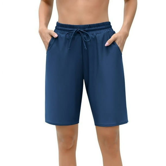 Alove Women's Swimming Trunks Drawstring Board Shorts Fifth Swim Bottom for Women Bandeau Shorts