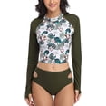 thumbnail image 1 of Alove Women's Two Piece Rash Guard Long Sleeve Swimsuit Sun Protection Crop Swim Tops with Bottoms UPF 50+ Bathing Suit, 1 of 6