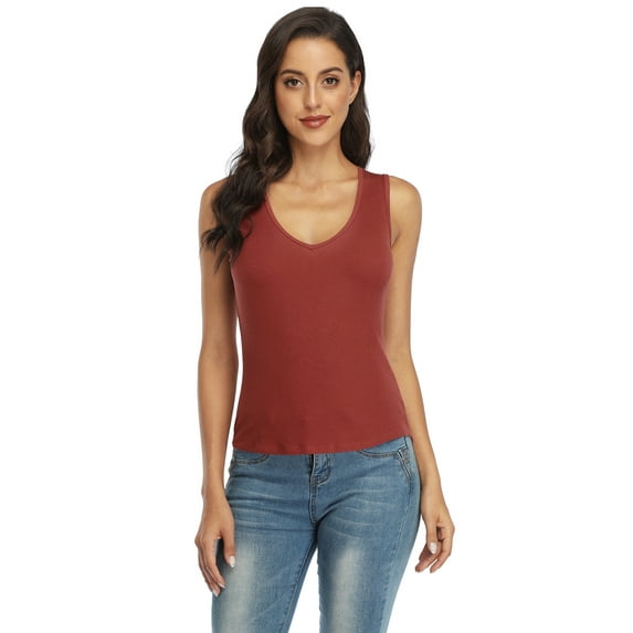 Alove Women's V Neck Tank Tops Loose Fit Stretch Undershirt