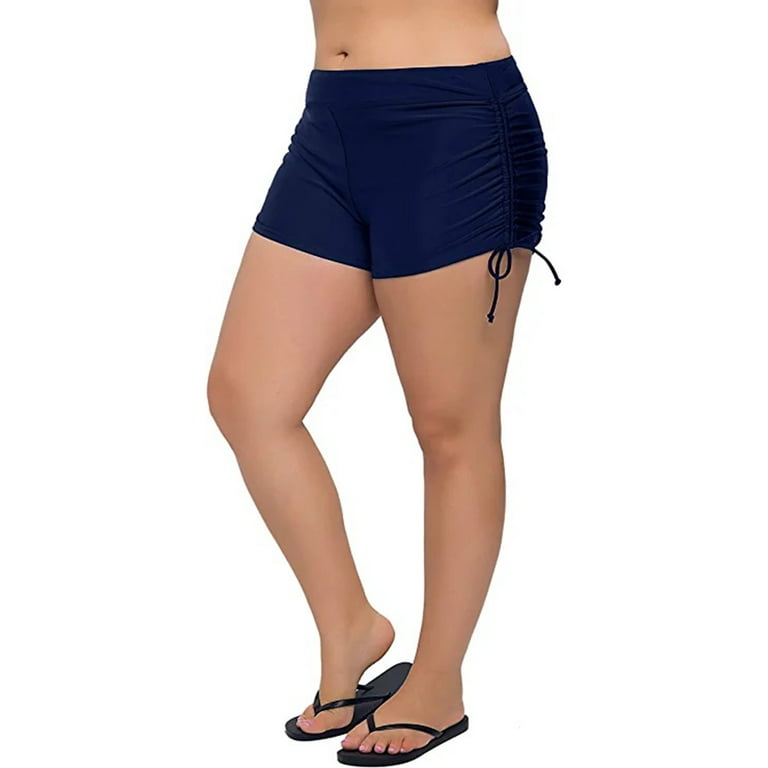 Alove Womens Solid Plus Size Stretchy Swim Shorts Athletic Boardshorts Swimsuit  Bottoms 