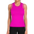 thumbnail image 1 of Alove Womens Solid Round Neck Workout Top Ribbed Yoga Tops Double Strap Workout Running Tank Crop Tops, 1 of 8