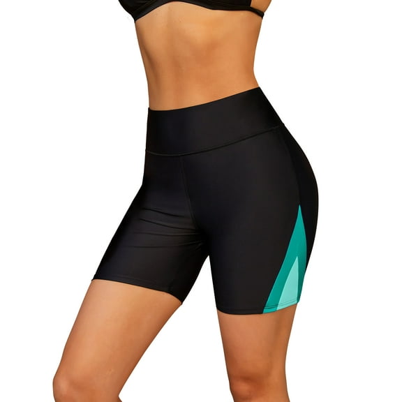 Alove Womens Swimming Shorts Beach Shorts Qucik-drying High-waisted Swim Bottoms Solid Color no Pockets