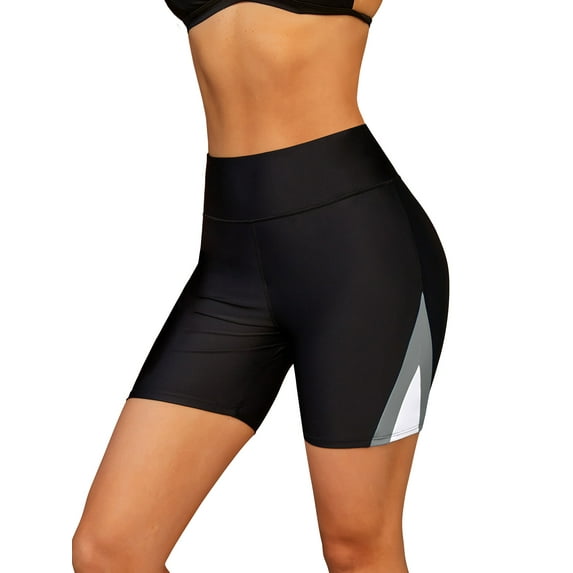 Alove Womens Swimming Shorts Beach Shorts Qucik-drying High-waisted Swim Bottoms Solid Color no Pockets