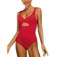 thumbnail image 1 of Alove Womens V Neck One Piece Monkini Swimwear Hollow Out Bath Suit, 1 of 5