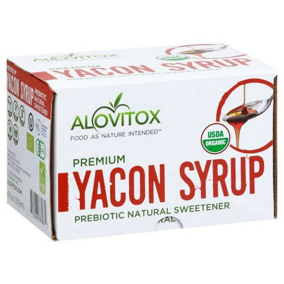 Alovitox 100% pure Yacon Syrup, USDA certified organic. 8 oz jar