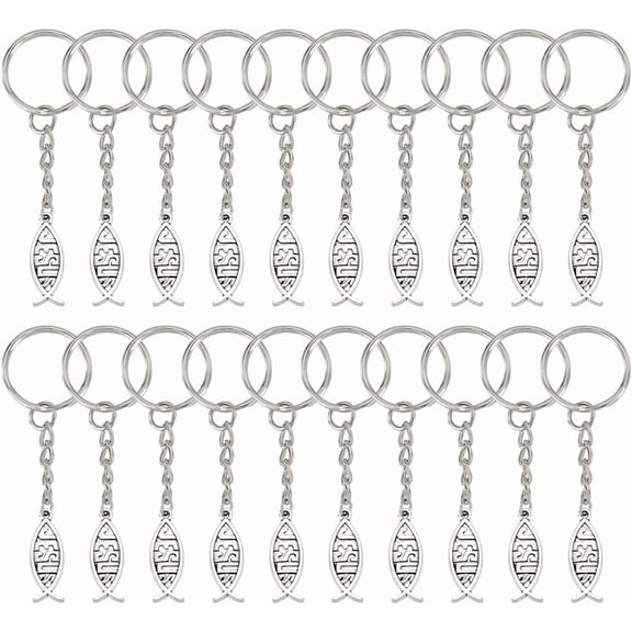 Aloy Keychain with Iron Rings Platinum 80mm 40pcs/set for diy