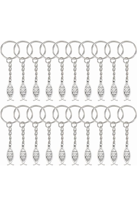 Aloy Keychain with Iron Rings Platinum 80mm 40pcs/set for diy