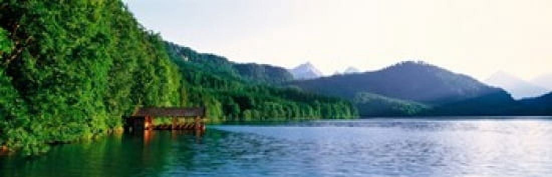 Alp Lake Hohenschwangau Germany Canvas Art - Panoramic Images (36 x 12)