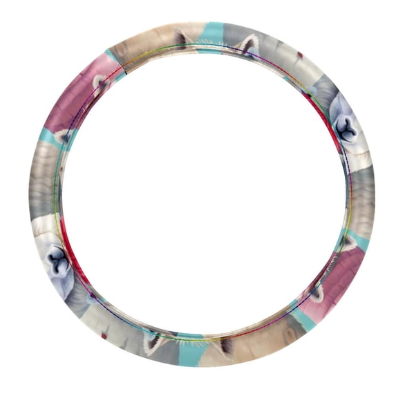 Alpaca 14.5 Inch Printing PVC Leather Auto Accessories Steering Wheel Covers for Car Wheel Protection