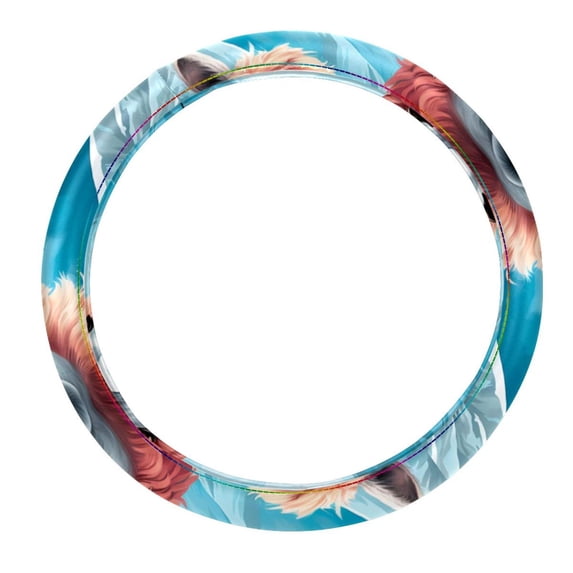 Alpaca 14.5 Inch Printing PVC Leather Car Wheel Cover Steering Wheel Cover Auto Accessories