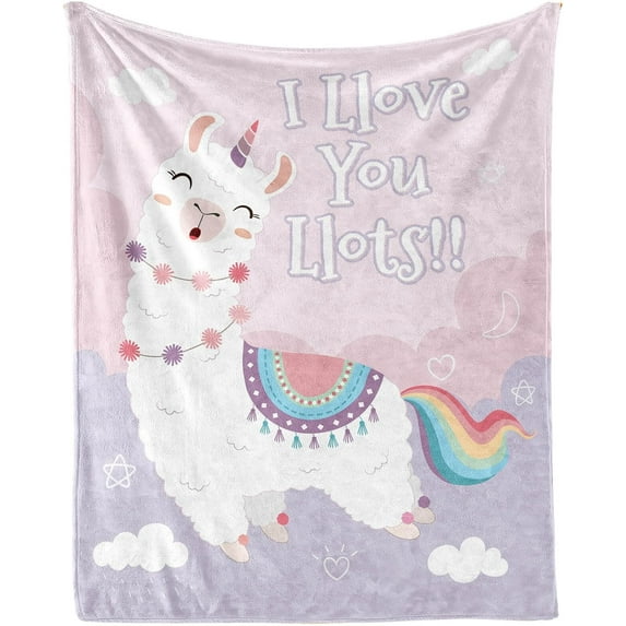 Alpaca Blanket for Women Men, Cute Llama Themed Design Printed Throw Blankets for Teens Adults Lap, Chair Sofa, Warm Soft Cozy Blanket, 50"x 60"
