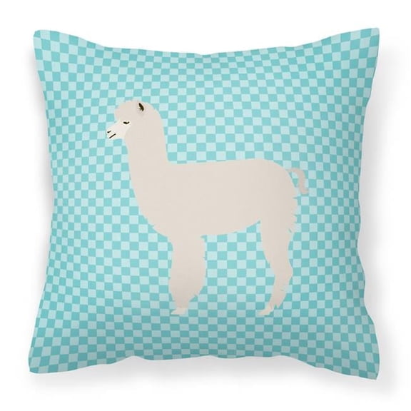 Alpaca Blue Check Fabric Decorative Pillow - 14 x 14 in.