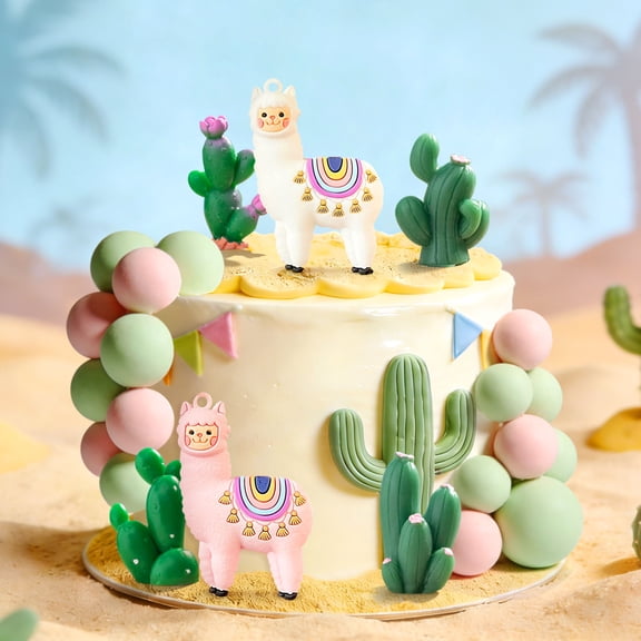 Alpaca Cactus Party Decorations Set - Cute 3D Alpaca & Cactus Theme for Birthday, Tea Party, Outdoor Events