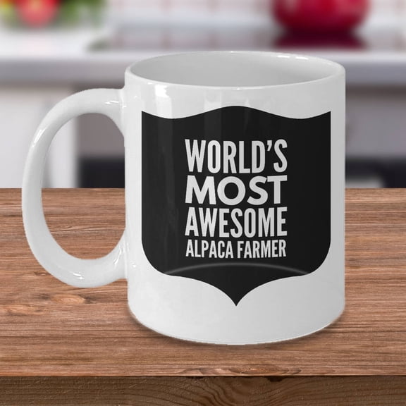 Alpaca 11 oz Coffee Mug - World's Most Awesome Alpaca Farmer White Ceramic Gift