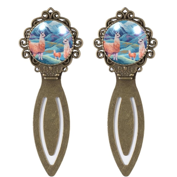 Alpaca Copper-Colored Lace Bookmarks Set of 2 - Stainless Steel Book Accessories for Readers and Book Lovers