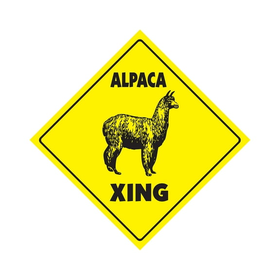 Alpaca Crossing Sign Zone Xing | Indoor/Outdoor | 14" Tall animals farm llama fur raising ranch lover