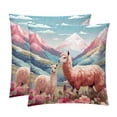 thumbnail image 1 of Alpaca Decorative Bed Pillow Covers Throw Pillows Set with Unique Patterns for all Occasions - 16x16, 18x18, 20x20 inches - 2 Pack Pillow Inserts Included, 1 of 1