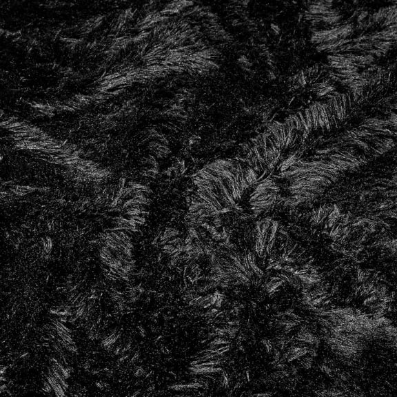 Alpaca Faux Fur Polyester Stretch Knit Long Pile Fabric By The Yard For Sewing Apparel & Décor - Black (10 Yards)