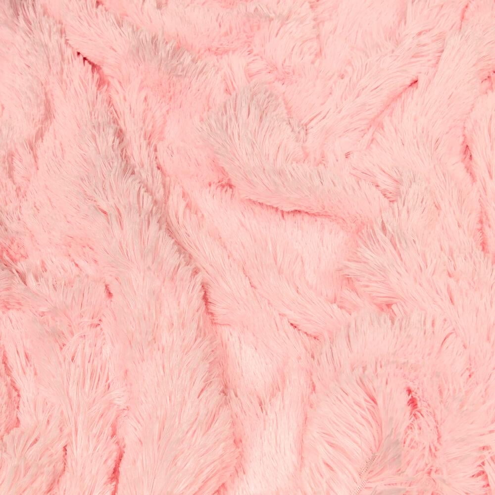 Alpaca Faux Fur Polyester Stretch Knit Long Pile Fabric By The Yard For Sewing Apparel & Décor - Bubblegum (5 Yards)