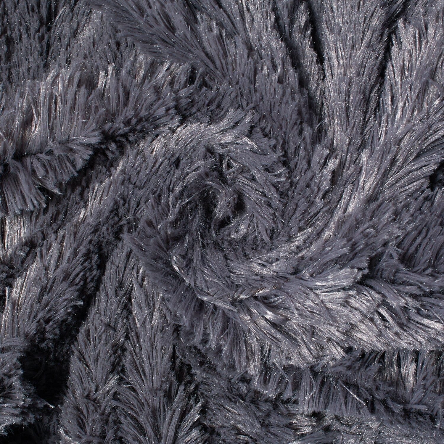 Alpaca Faux Fur Polyester Stretch Knit Long Pile Fabric By The Yard For Sewing Apparel & Décor - Dark Grey (5 Yards)