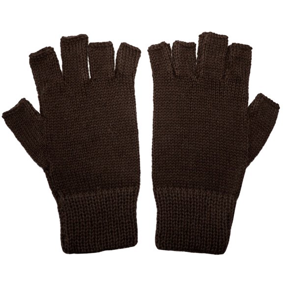 Alpaca Fingerless Gloves - Dk Chocolate Brown (S)