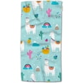 thumbnail image 1 of Alpaca Hand Towels,Cartoon Cute Llama Alpaca Cactuses and Leaves Pattern 100% Cotton Soft Bath Hand Towels for Bathroom Kitchen Hotel Spa Hand Towels 15"X30", 1 of 8