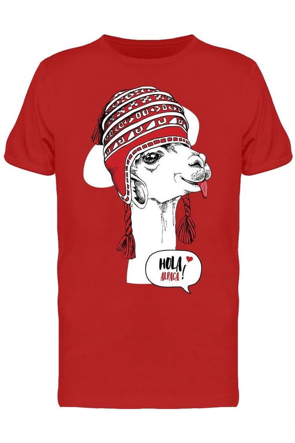 Alpaca: Hola T-Shirt Men -Image by Shutterstock, Male Large