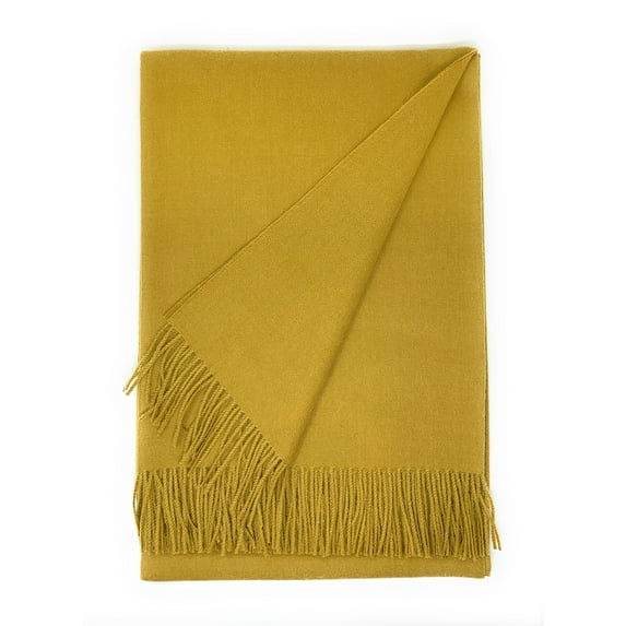 Alpaca Home - All Natural 100% Baby Alpaca Wool Classic Solid Throw Blanket - (Gold Dust)