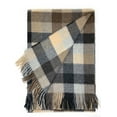 thumbnail image 1 of Alpaca Home - Cabin Check Alpaca Throw Blanket - Hand Twisted Fringed - 100% Alpaca Wool (Log Cabin), 1 of 5