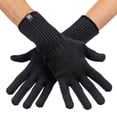 thumbnail image 1 of Alpaca Knit Gloves for Women - Made in the USA - Super Soft Baby Alpaca - Small - Small - Black, 1 of 7