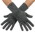 thumbnail image 1 of Alpaca Knit Gloves for Women - Made in the USA - Super Soft Baby Alpaca - Small - Grey, 1 of 7