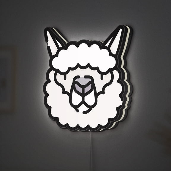 Alpaca LED Lightbox - Animal Theme Wall & Tabletop Decor, Custom Led Sign for Home Office Shop Decor (Height 8 inch, 20cm)