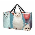 thumbnail image 1 of Alpaca Large Capacity Reusable Foldable Oxford Cloth Beach Bag Storage Bin Shopping Basket Cube Organizer, 1 of 7