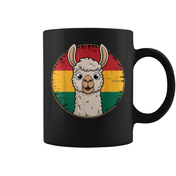 Alpaca Llama Bolivian Flag Bolivia Roots Bolivia Coffee Mugs