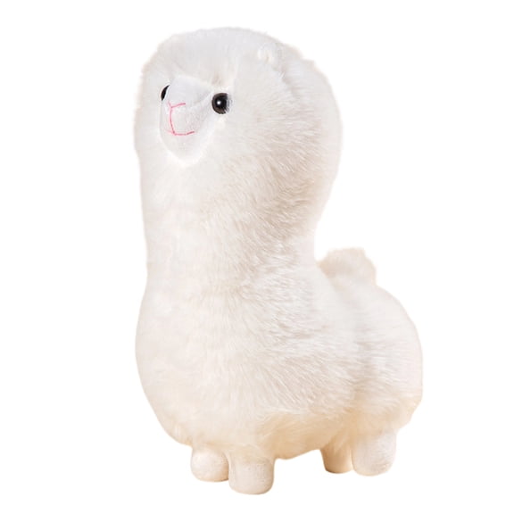 Alpaca Llama Plush Toy Realistic Stuffed Animal Figurine,Soft Fluffy Animal Doll for Home Decoration and Unique Birthday Gift for Friends