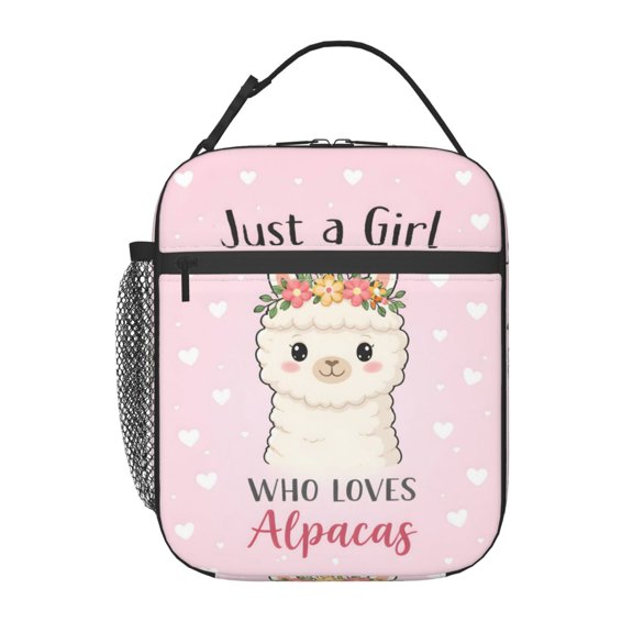 Alpaca Love Quote Lunch Bag Portable Thermal Lunch Box for Men and Women