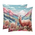 Alpaca Luxurious Velvet Throw Pillow Set with Unique Patterns 2 Pack