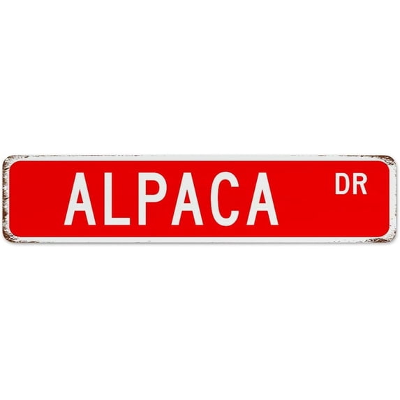 Alpaca Metal Tin Sign Vintage Gate Signs Animal Custom Street Home Decor Aluminum Metal Sign for Men Garage Fence 4"x16"