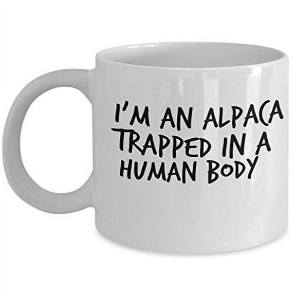 Alpaca 11 oz Coffee Mug - I'm An Trapped In A Human Body White Ceramic Gift
