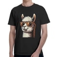 thumbnail image 1 of Alpaca Pattern Men's Summer Graphic T-Shirt, Cotton Short Sleeve, Breathable Casual Tee with Creative Prints, 1 of 5