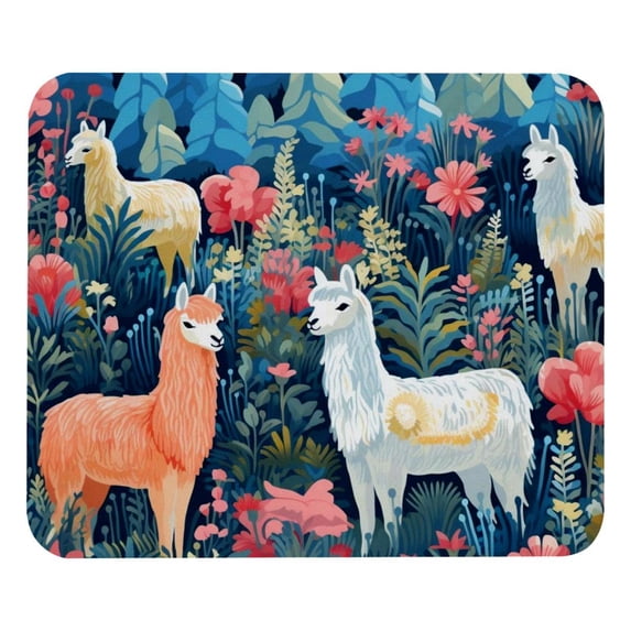 Alpaca Printed Desk Mat Mousepad, Non-Slip Rubber Bottom, 8.3x9.8 Inch, Suitable for Office and Gaming
