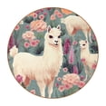 thumbnail image 1 of Alpaca Set of 6 Round Coasters, Microfiber Leather Drink Coasters for Cups, 4.3x4.3 Inch Table Coasters, Coaster Set for Home and Office, 1 of 6
