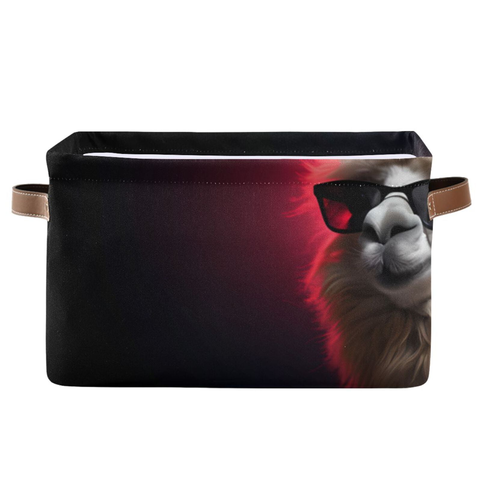 Alpaca Sheep Cup Sunglasses Storage Bins Baskets With Handles Storage ...