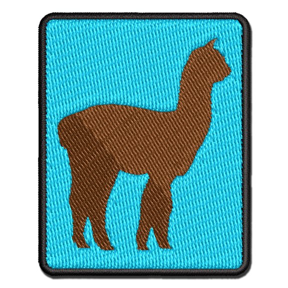 Alpaca Silhouette Applique Multi-Color Embroidered Iron-On Patch - 2.0 Inch Mini