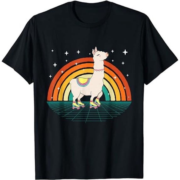 Alpaca Skater - Retro Vintage Roller Skating 70s 80s T-Shirt