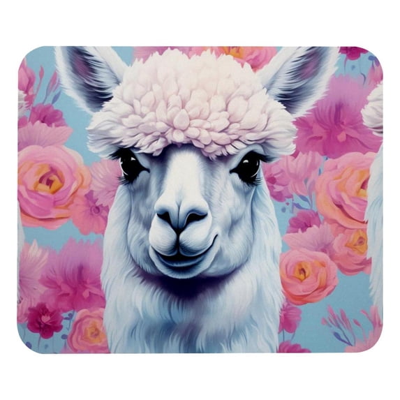 Alpaca Square Desk Pad Mouse Pad, 8.3x9.8 Inch Non-Slip Rubber Bottom Printed Mousepad for Office and Gaming