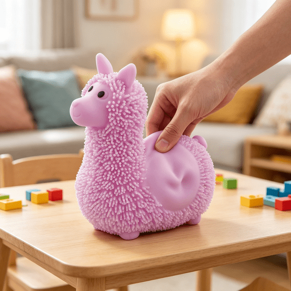 Alpaca Squishy Stress Ball, Cute Animal Squeeze Toy, Soft Slow Rising Sensory Toy, Novelty Fidget Gift For Birthday Party Favor Desk Decoration Home Travel Relaxation