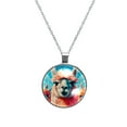Alpaca Stunning Circular Glass Pendant Necklace for Women Elegant